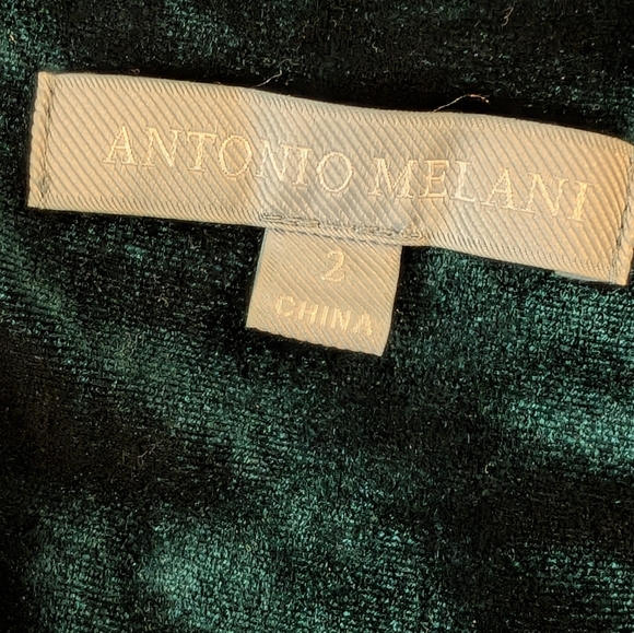 Holiday Dress Green Velvet Babydoll 2 Antonio Melanie - Picture 3 of 11